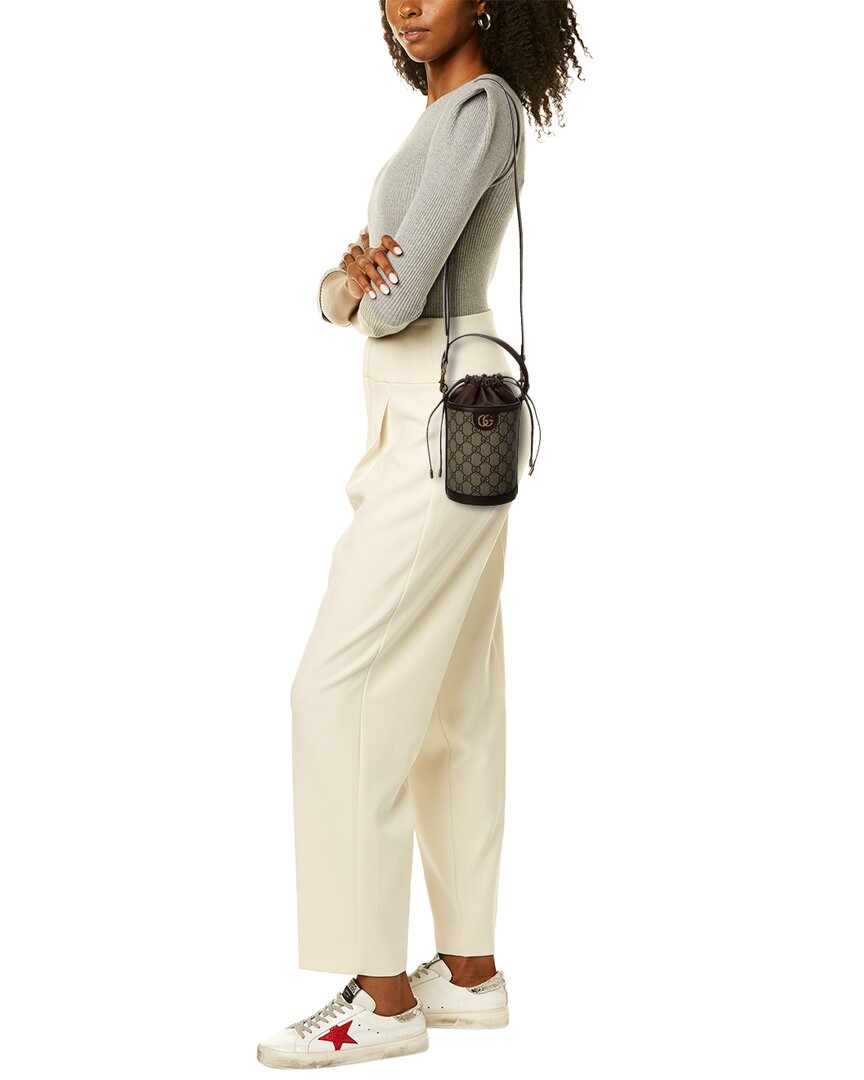 Gucci Ophidia Mini Gg Supreme Canvas & Leather Bucket Bag