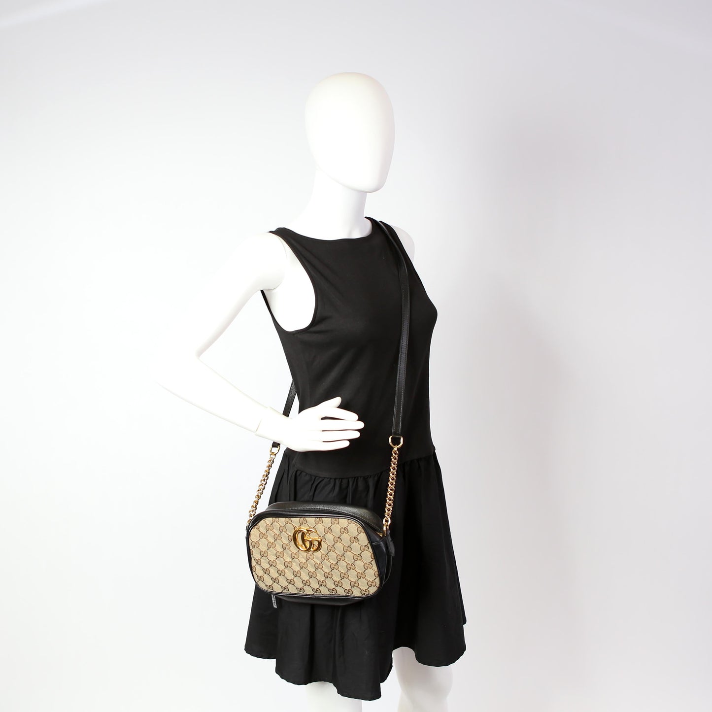 447632 Marmont Small GG Canvas Camera Bag Black