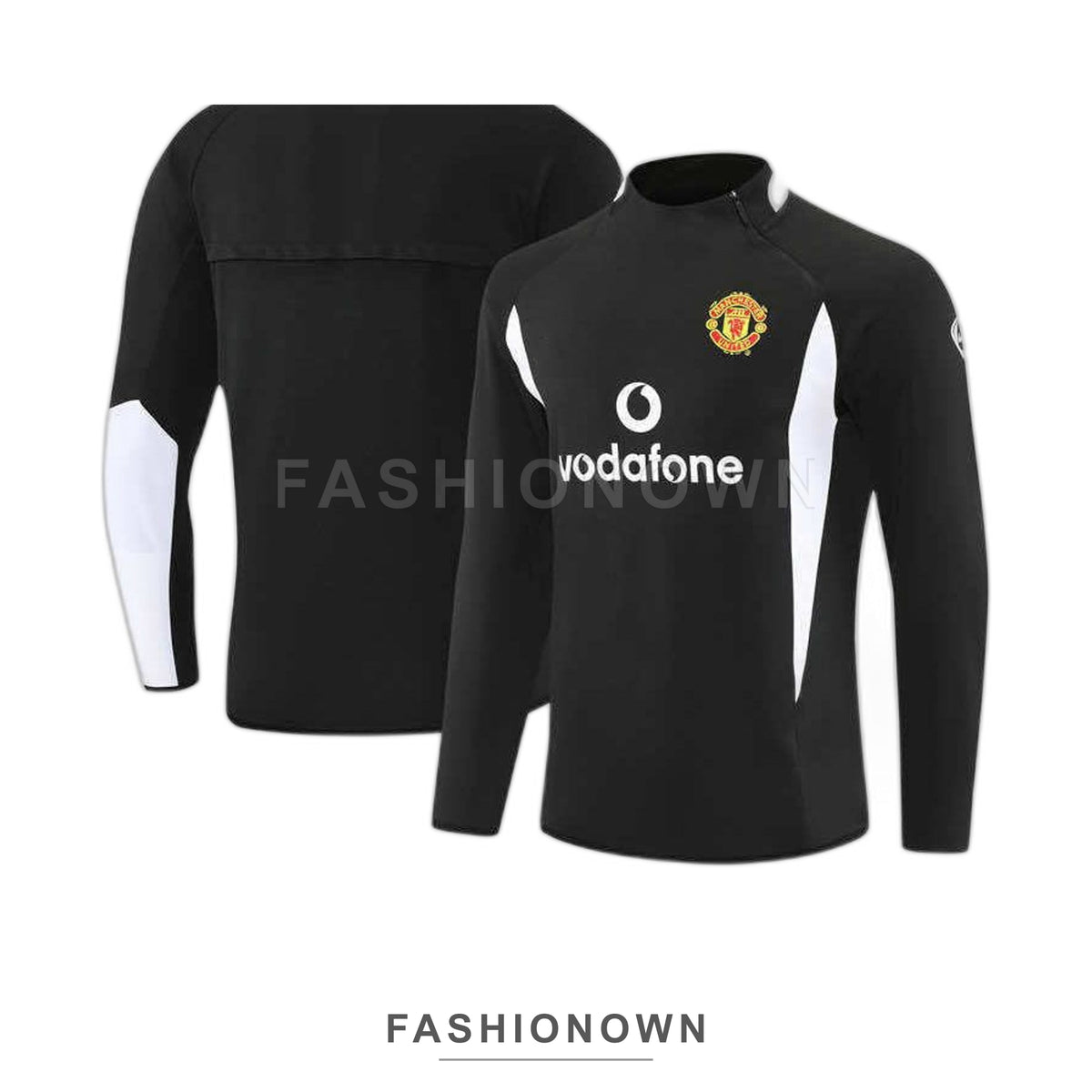 Manchester United 2002/03 Retro Half-Zip Training Top – Black