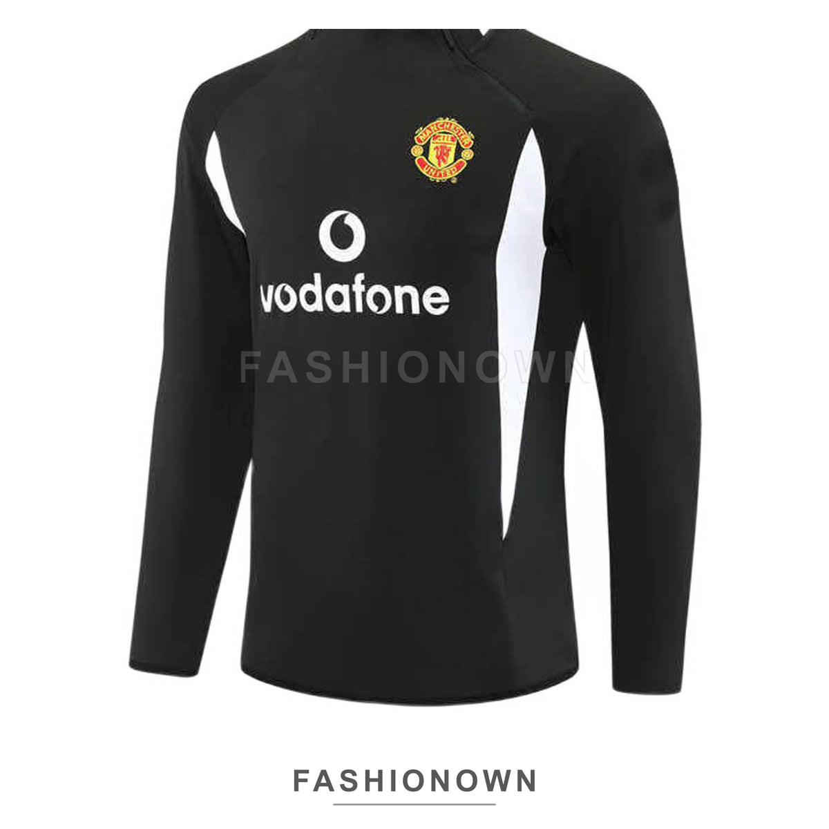 Manchester United 2002/03 Retro Half-Zip Training Top – Black – view 5