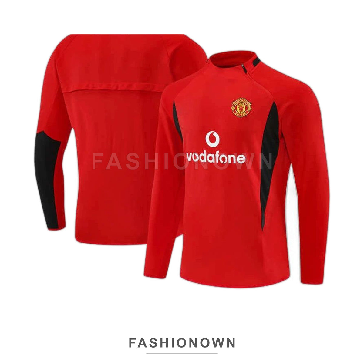 Manchester United 2002/03 Retro Half-Zip Training Top – Red