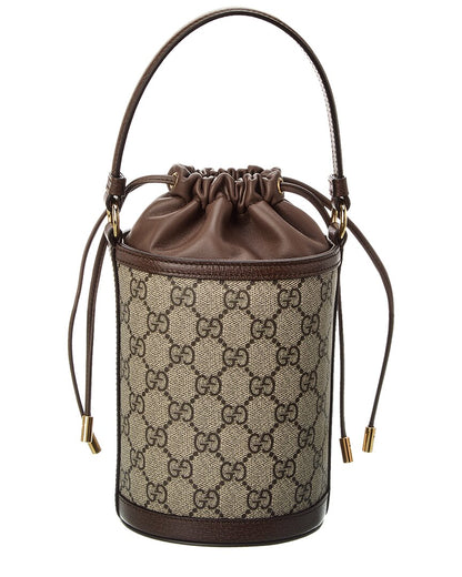 Gucci Ophidia Mini Gg Supreme Canvas & Leather Bucket Bag