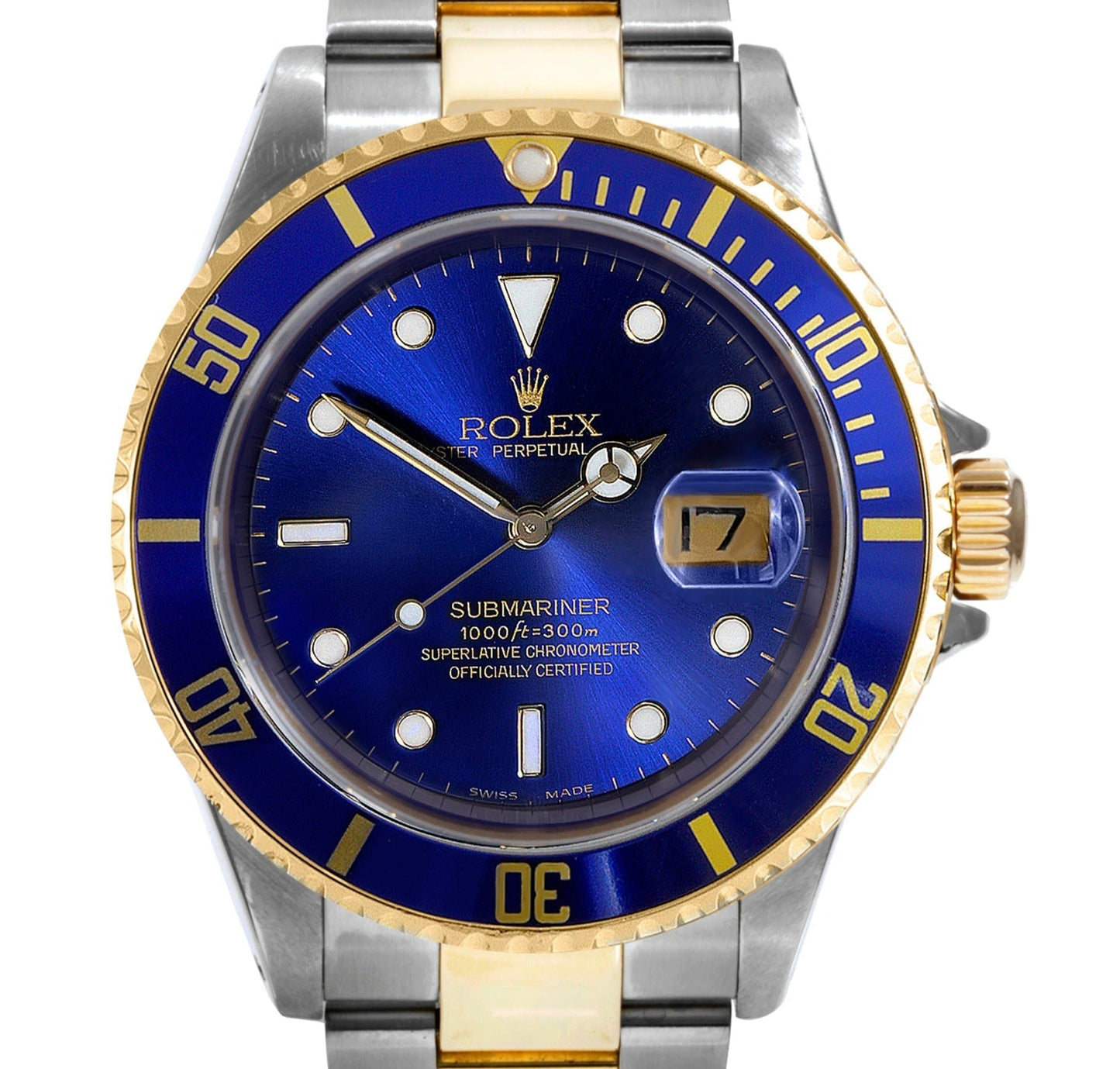 Rolex Submariner 16613 Blue Dial 41mm Two-Tone Gold Watch