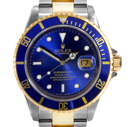 Rolex Submariner 16613 Blue Dial 41mm Two-Tone Gold Watch