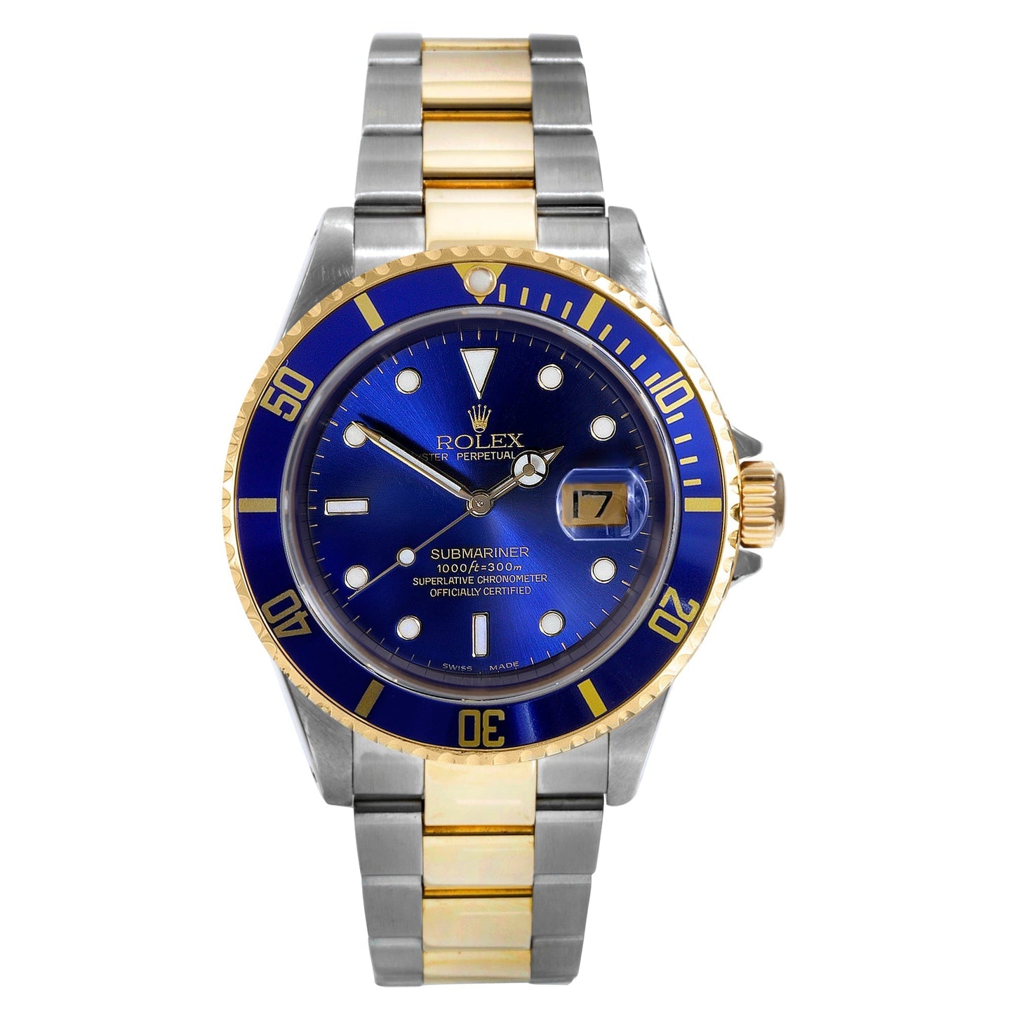 Rolex Submariner 16613 Blue Dial 41mm Two-Tone Gold Watch