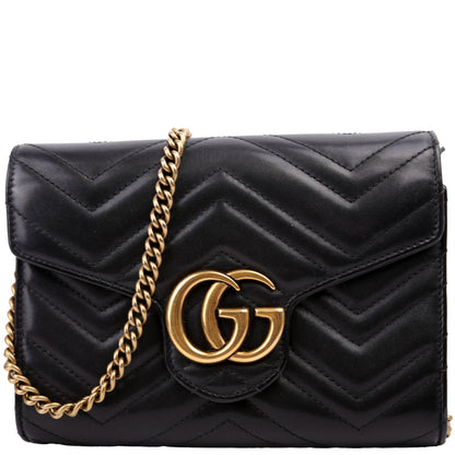 474575 Marmont Chain Wallet Black