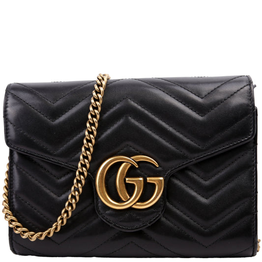 474575 Marmont Chain Wallet Black