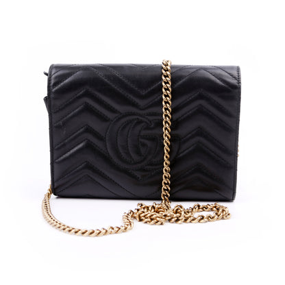 474575 Marmont Chain Wallet Black