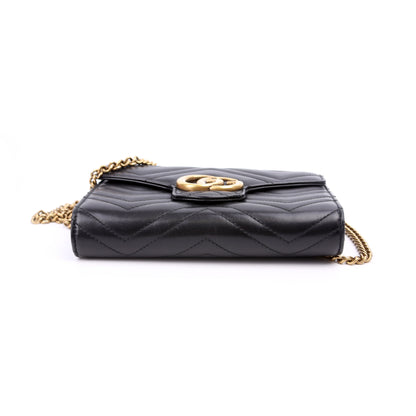 474575 Marmont Chain Wallet Black