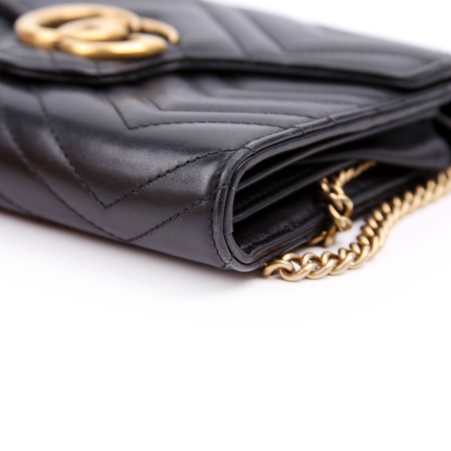 474575 Marmont Chain Wallet Black