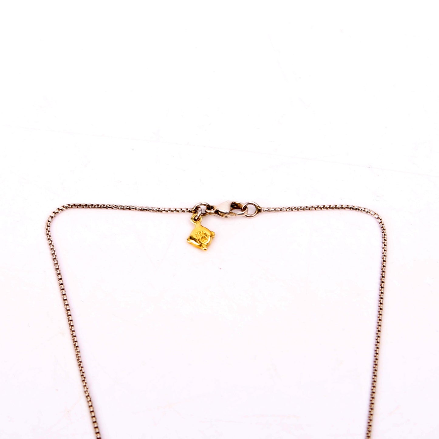 Two-Tone Sculpted Heart Pendant 925/750 Silver