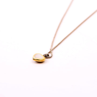 Two-Tone Sculpted Heart Pendant 925/750 Silver