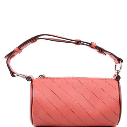 760170 Diagonal Stitch Calfskin Blondie Mini Barrel Bag Pink