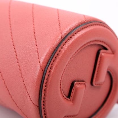 760170 Diagonal Stitch Calfskin Blondie Mini Barrel Bag Pink
