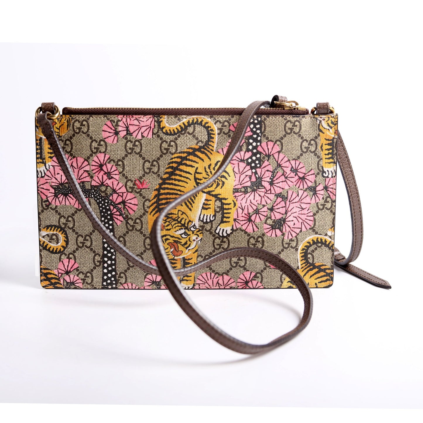 454111 GG Supreme Blooms/Bengal Double Zip Shoulder Bag