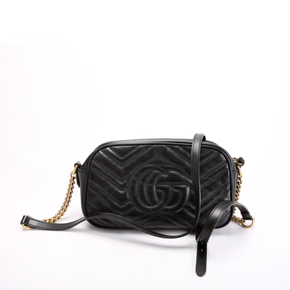 447632 Marmont Small Leather Camera Black