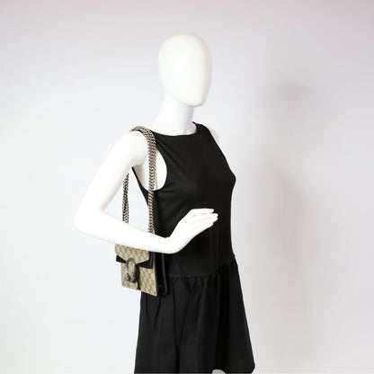 421970 Dionysus GG Shoulder Mini Tan/Black