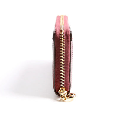 523154 Leather Ophidia Zip Wallet Burgundy/Red/Green