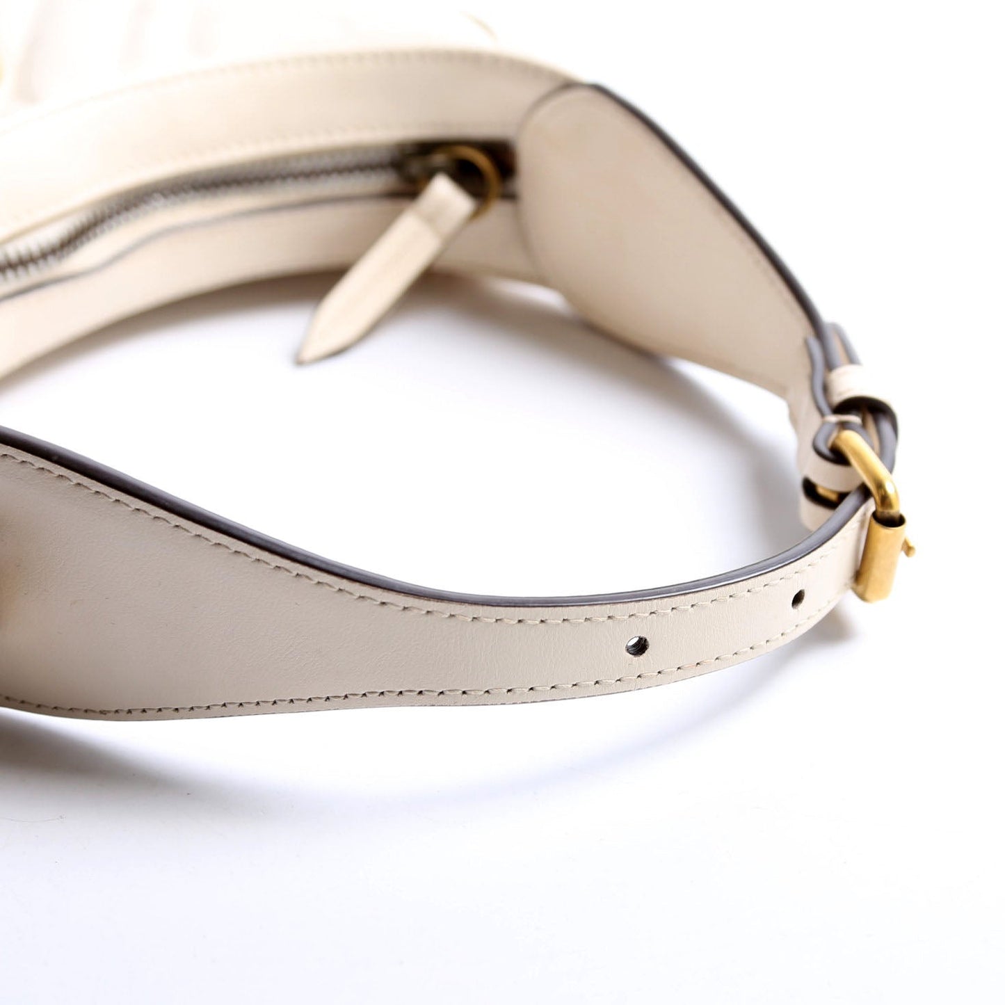 699514 GG Marmont Half-Moon Mini Bag Ivory