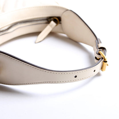 699514 GG Marmont Half-Moon Mini Bag Ivory