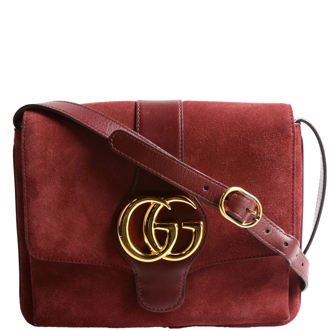 550126 Arli Flap Medium Suede Burgundy