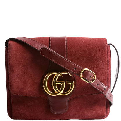 550126 Arli Flap Medium Suede Burgundy