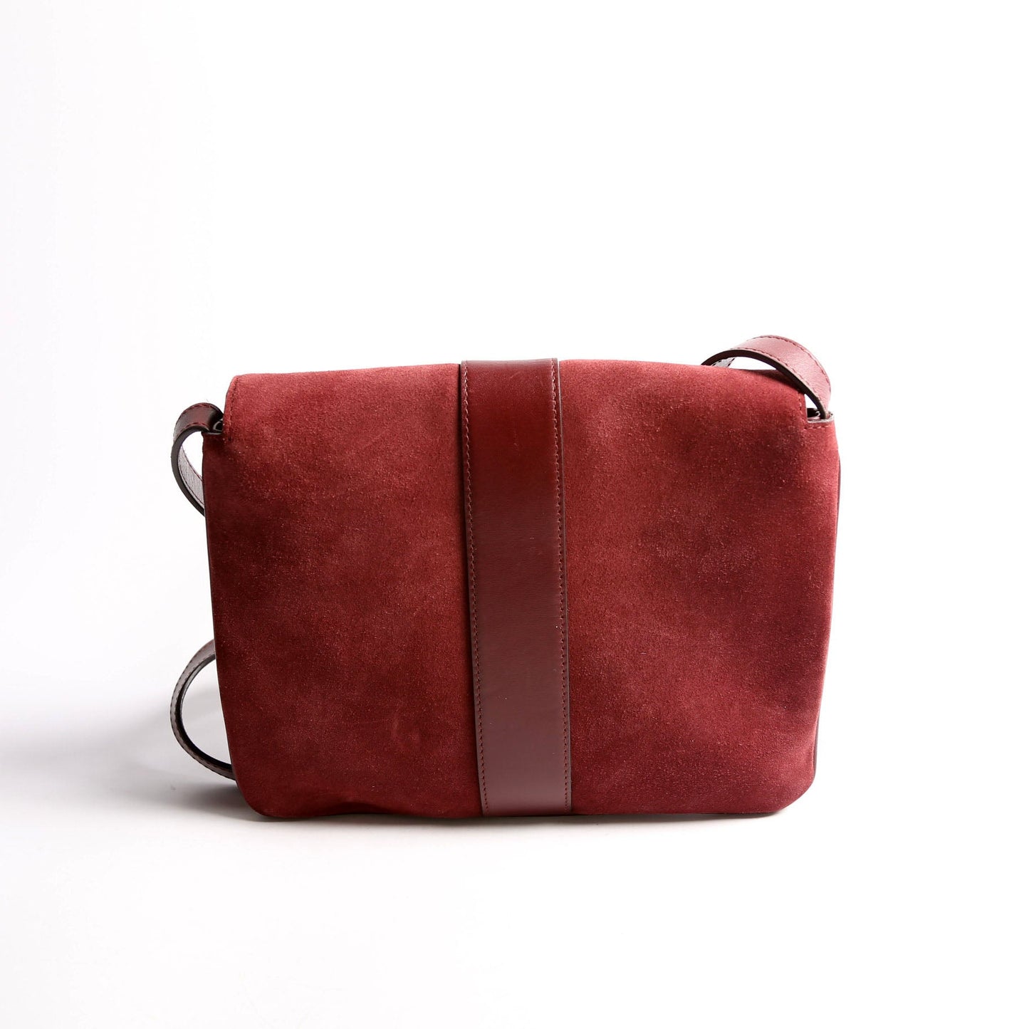 550126 Arli Flap Medium Suede Burgundy
