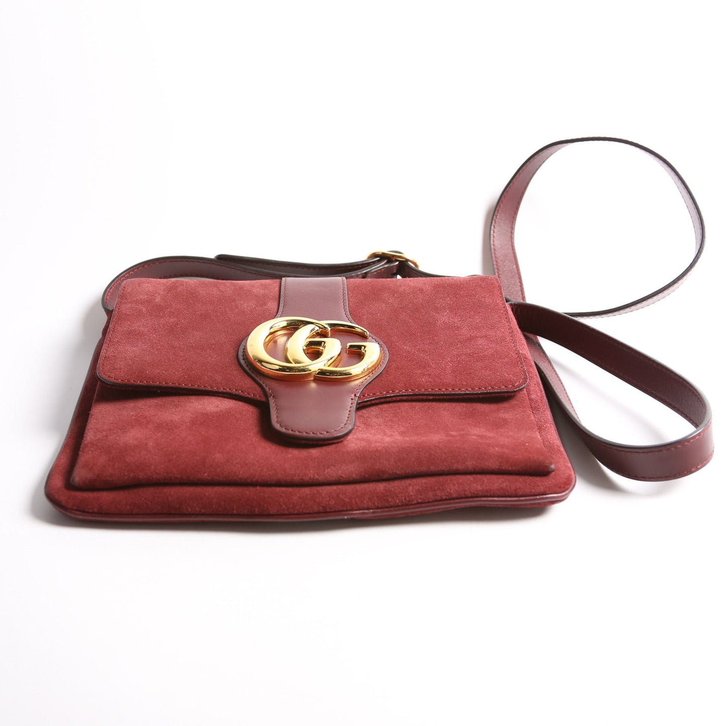 550126 Arli Flap Medium Suede Burgundy