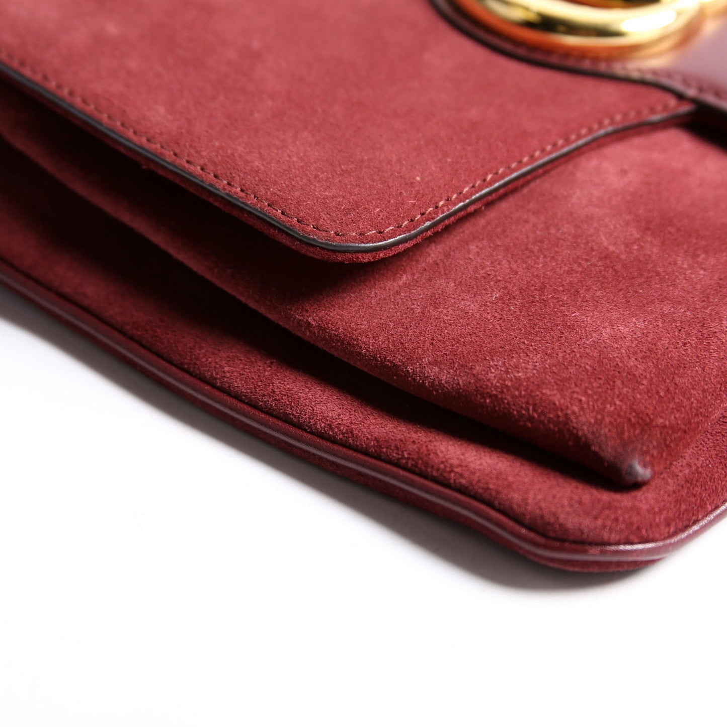 550126 Arli Flap Medium Suede Burgundy
