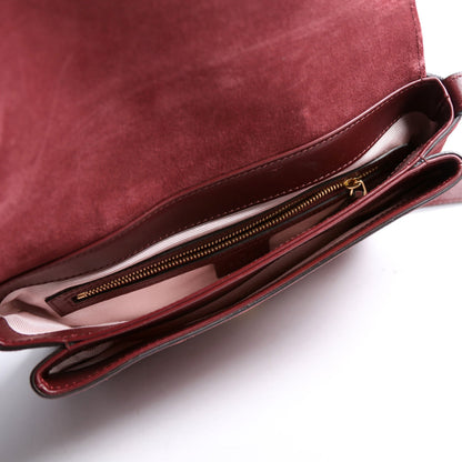 550126 Arli Flap Medium Suede Burgundy