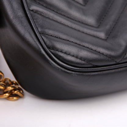 447632 Marmont Small Leather Camera Black