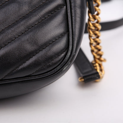 447632 Marmont Small Leather Camera Black