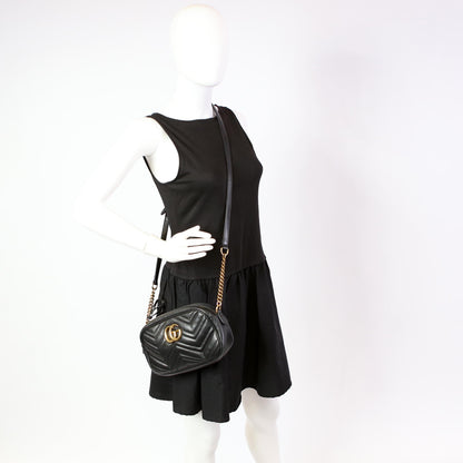 447632 Marmont Small Leather Camera Black