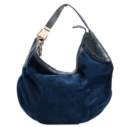 145764 Suede Glam Hobo Blue