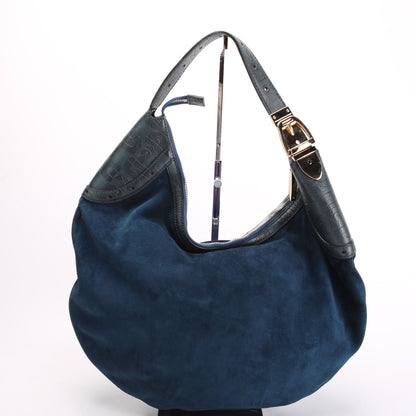 145764 Suede Glam Hobo Blue