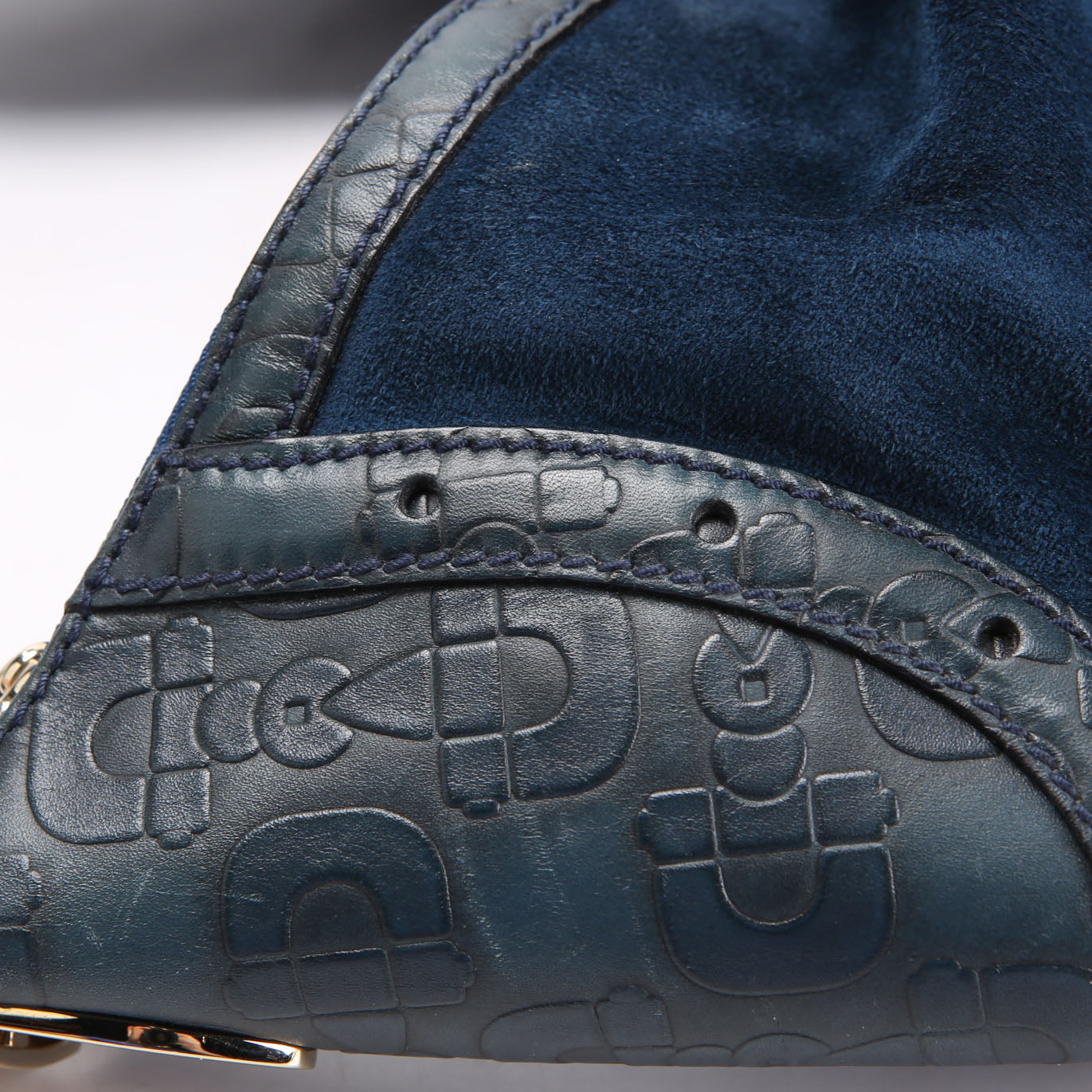 145764 Suede Glam Hobo Blue