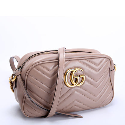 447632 Marmont Small Leather Camera Taupe