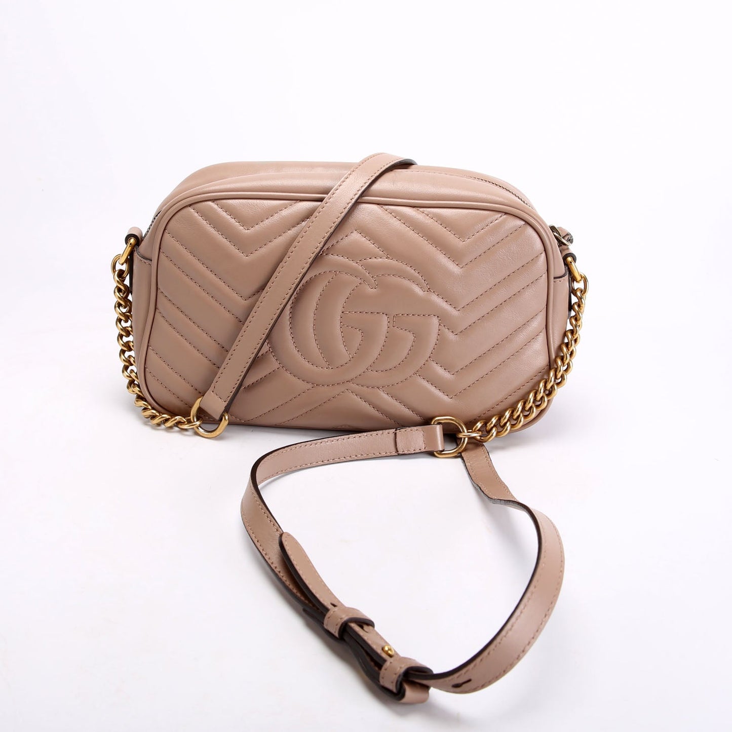 447632 Marmont Small Leather Camera Taupe