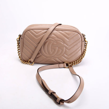 447632 Marmont Small Leather Camera Taupe