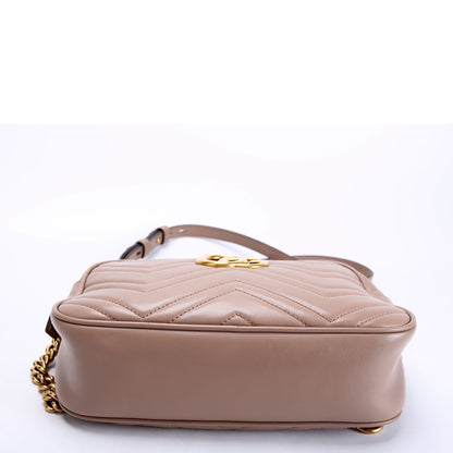 447632 Marmont Small Leather Camera Taupe