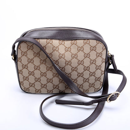 412008 GG Canvas Bee Camera Bag Brown