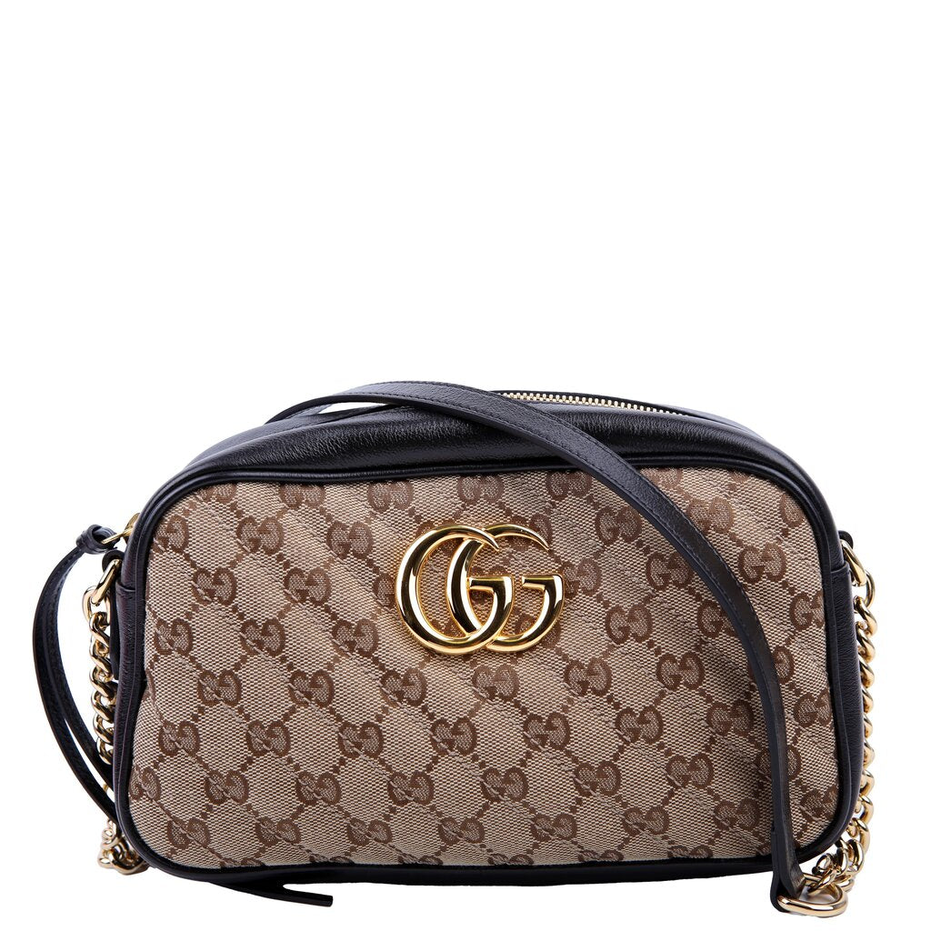 447632 Marmont Small GG Canvas Camera Tan/Black