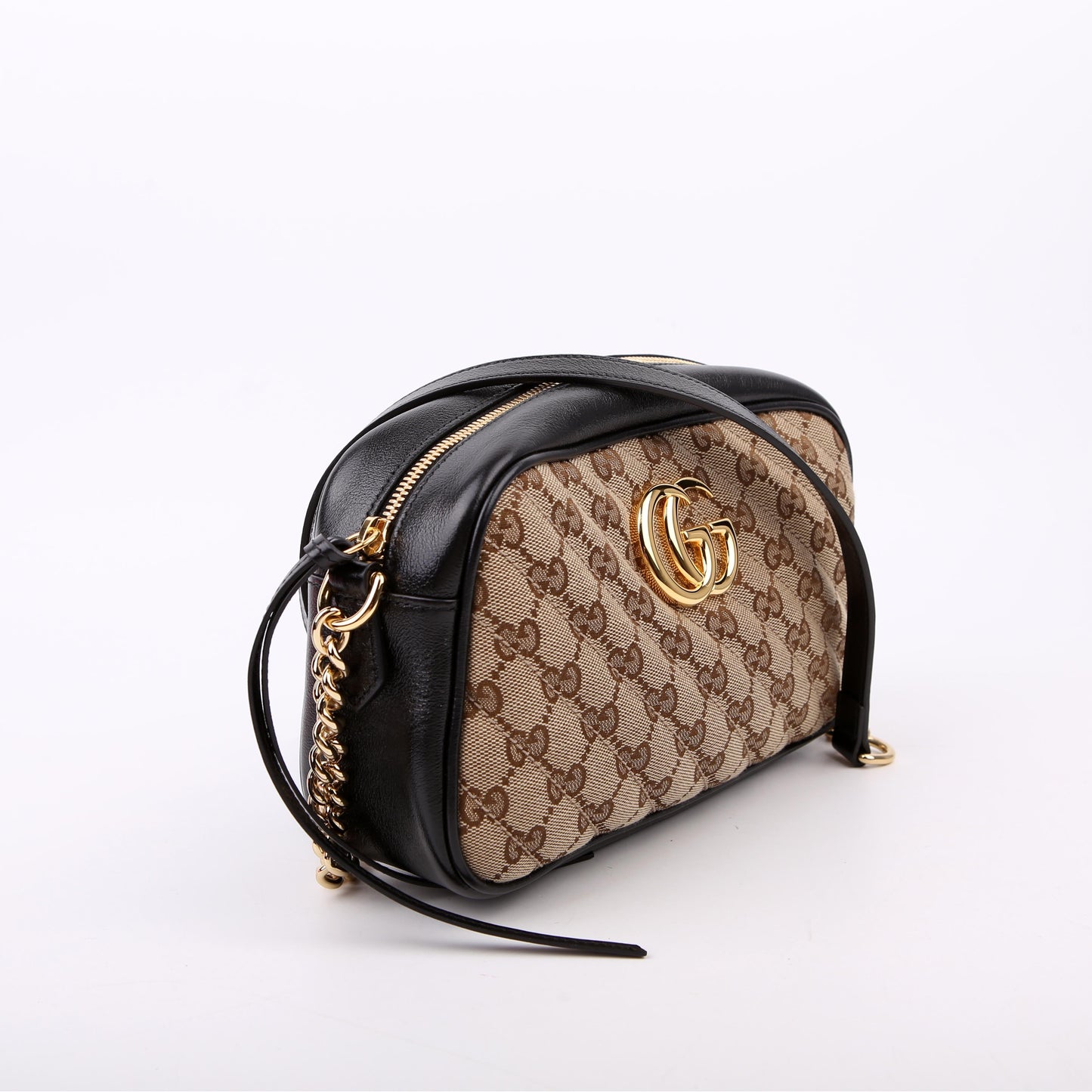 447632 Marmont Small GG Canvas Camera Tan/Black