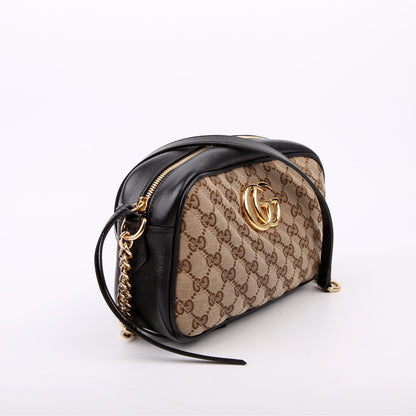 447632 Marmont Small GG Canvas Camera Tan/Black
