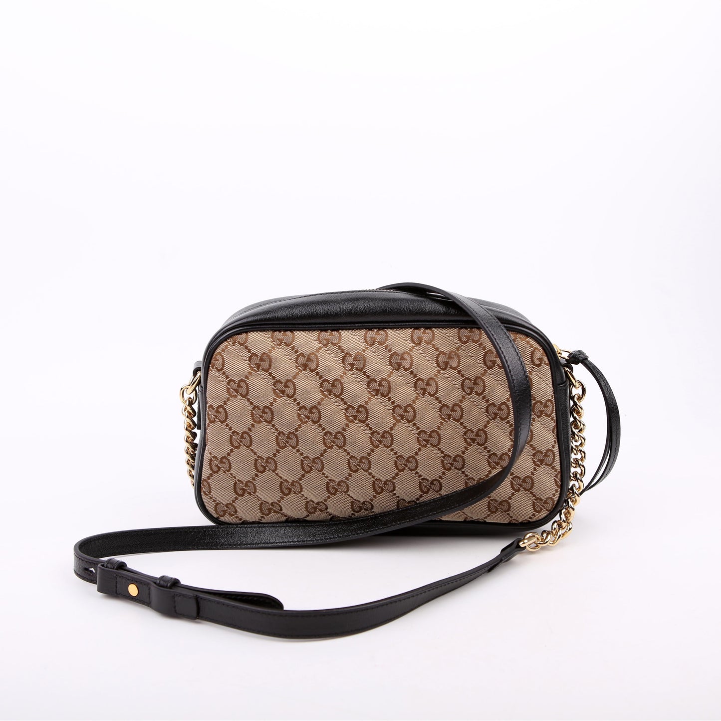 447632 Marmont Small GG Canvas Camera Tan/Black