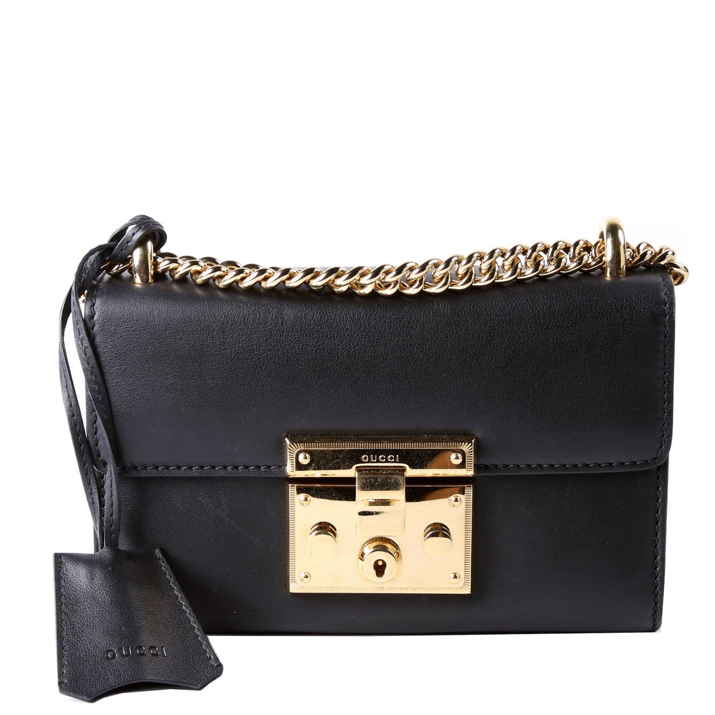 409487 Padlock Smooth Leather Black