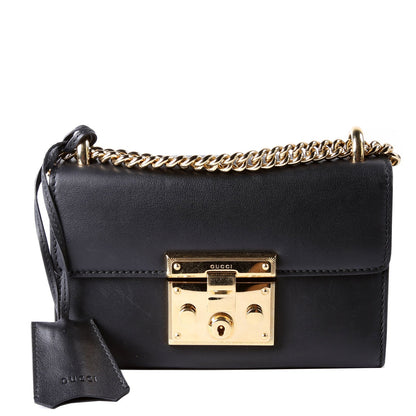 409487 Padlock Smooth Leather Black