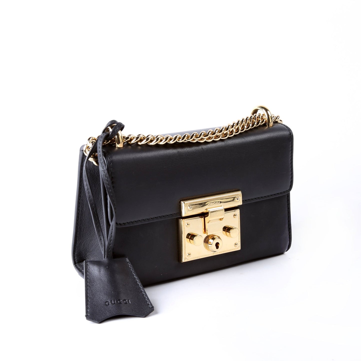 409487 Padlock Smooth Leather Black
