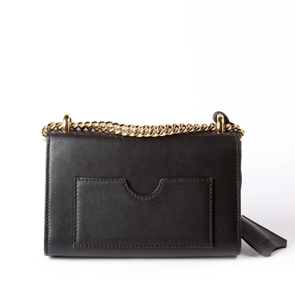 409487 Padlock Smooth Leather Black