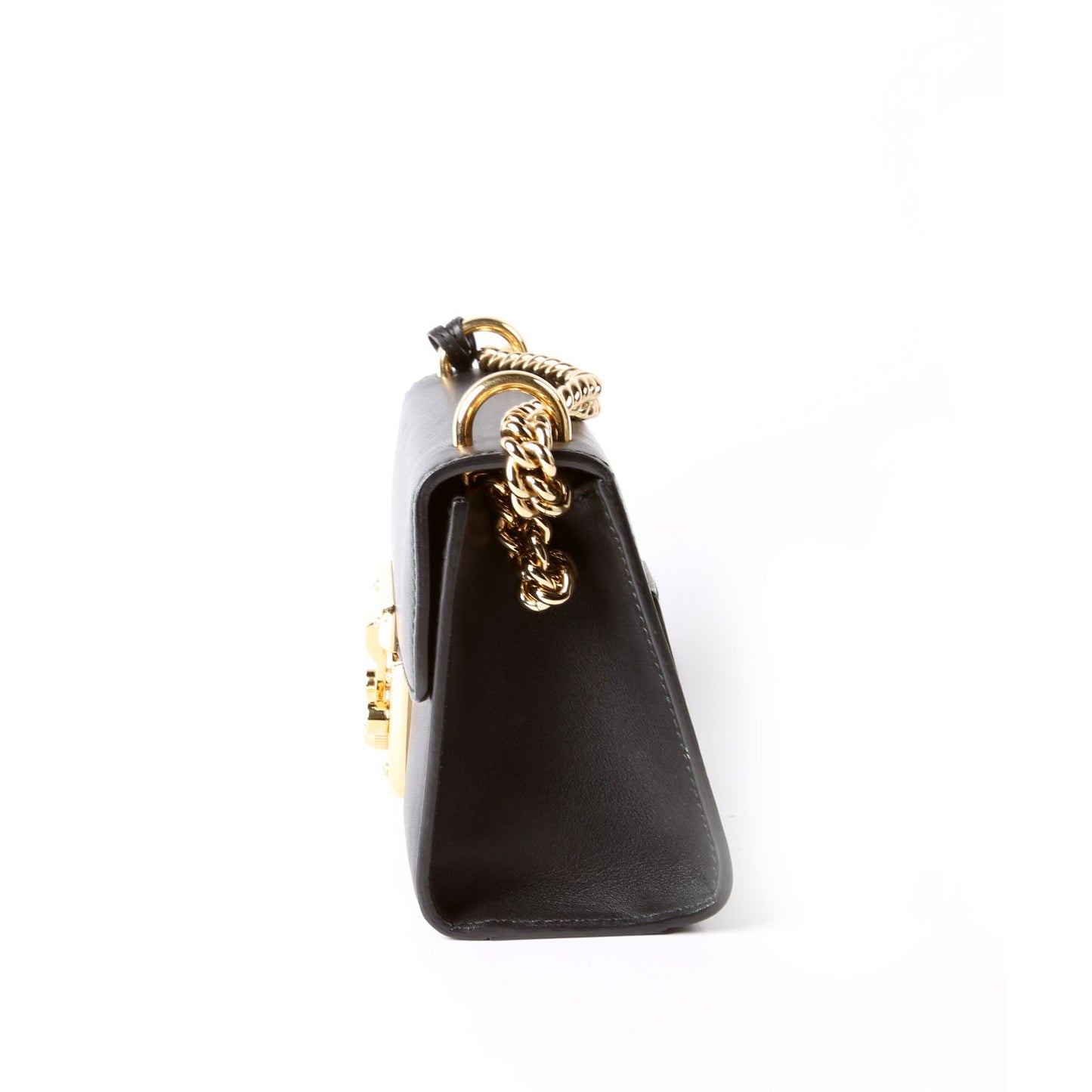 409487 Padlock Smooth Leather Black